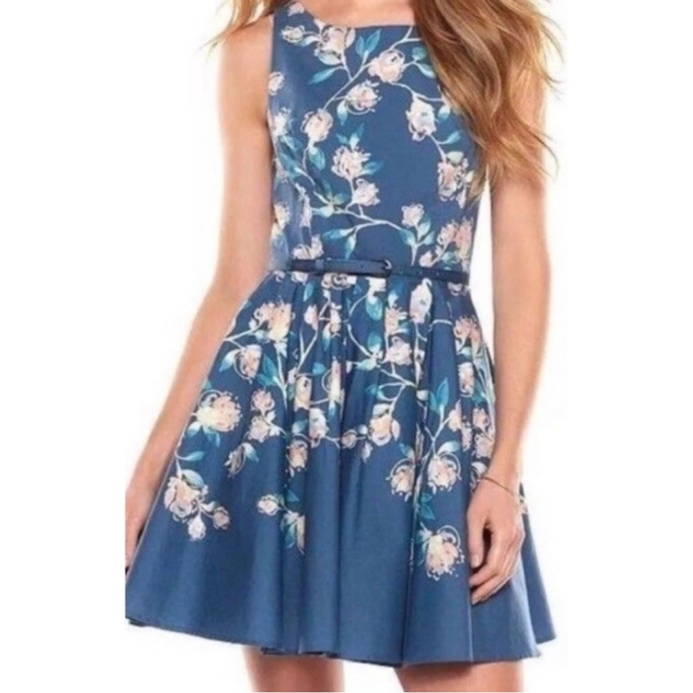LC Lauren Conrad Fit & Flare Sleeveless Blue Magnolia Dress Size 8